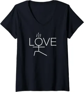 Womens Hot Yoga Shirts For Women Girls Love Yoga Themed V-Neck T-Shirt