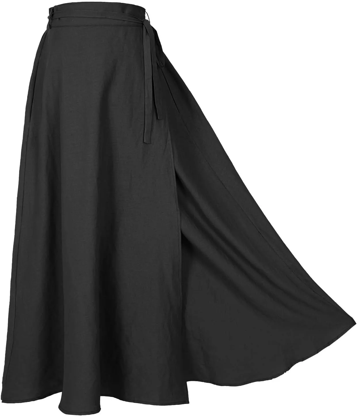 Women's Linen Wrap Skirt Casual Maxi Skirt Vintage A line Linen Skirt