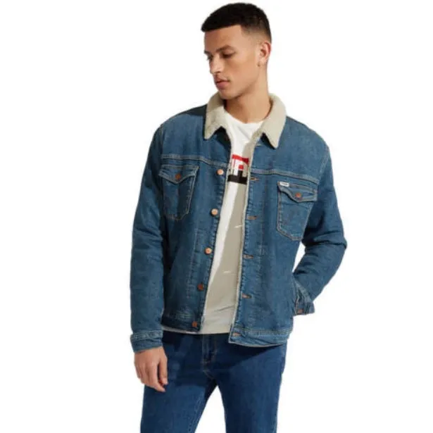 Wrangler Sherpa Green Room Jacket - Blue