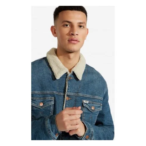 Wrangler Sherpa Green Room Jacket - Blue